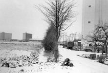848431 Gezicht op de bouw van enkele flatgebouwen bij de Kanaaldijk Oost, van bij de Watertoren Breukelen (rechts).